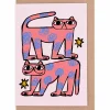 Colour Me Cats Greetings Card by Marcello Velho for Evermade