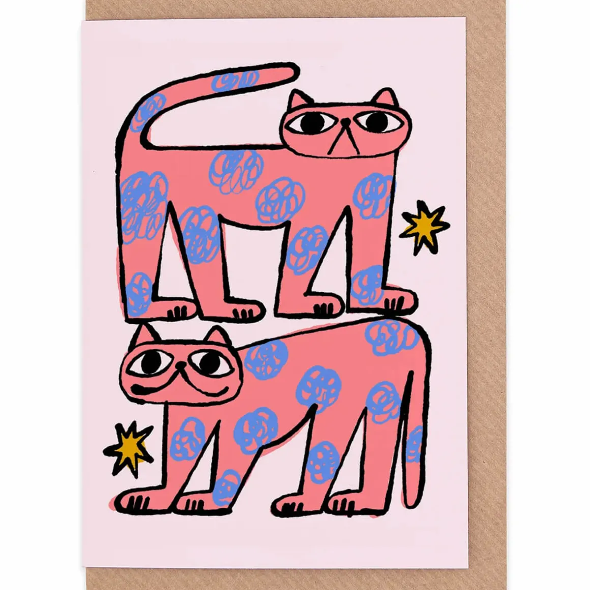 Colour Me Cats Greetings Card by Marcello Velho for Evermade