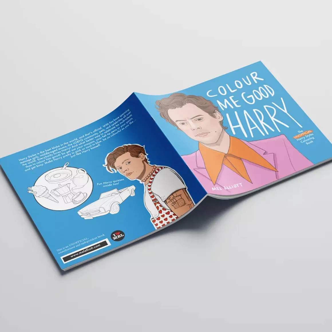 Colour Me Good Harry Styles Colouring Book by Mel Elliott