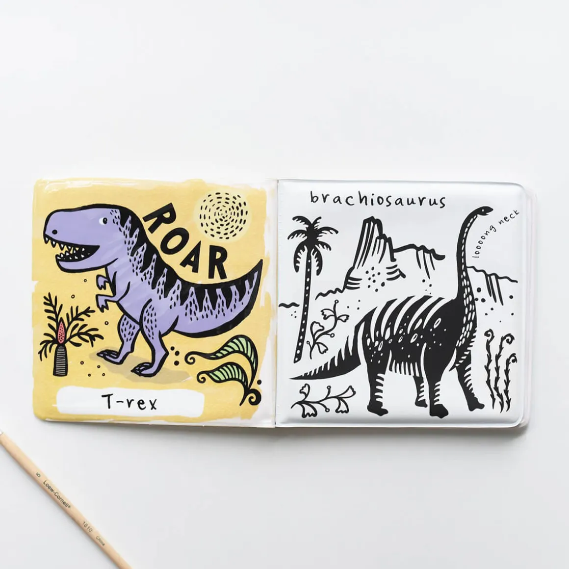 Colour Me: Who's Loves Dinosaurs? Baby's First Bath Book By Wee Gallery