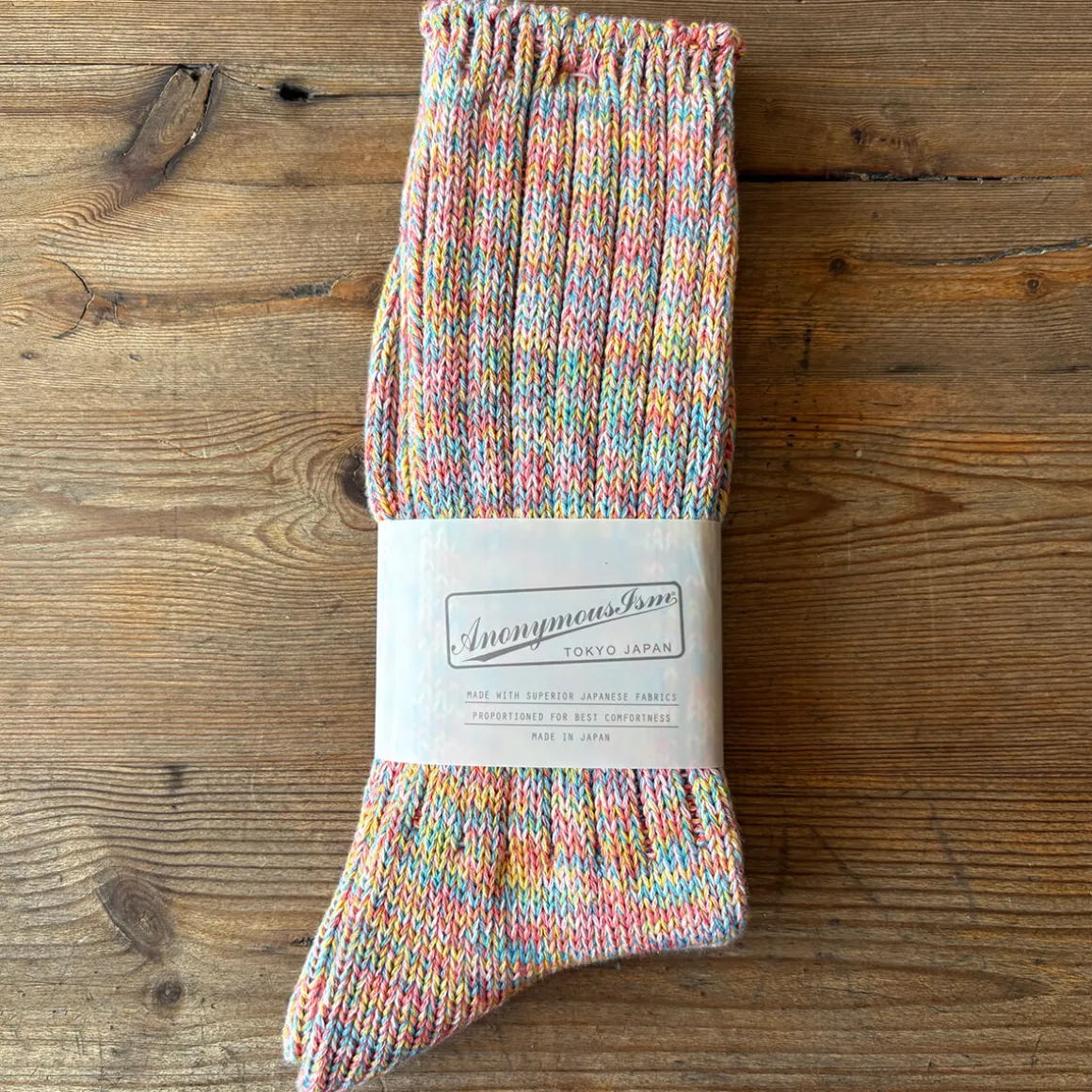 5 Colour Mix Crew Adult Socks in Pink Mix by Anonymous Ism