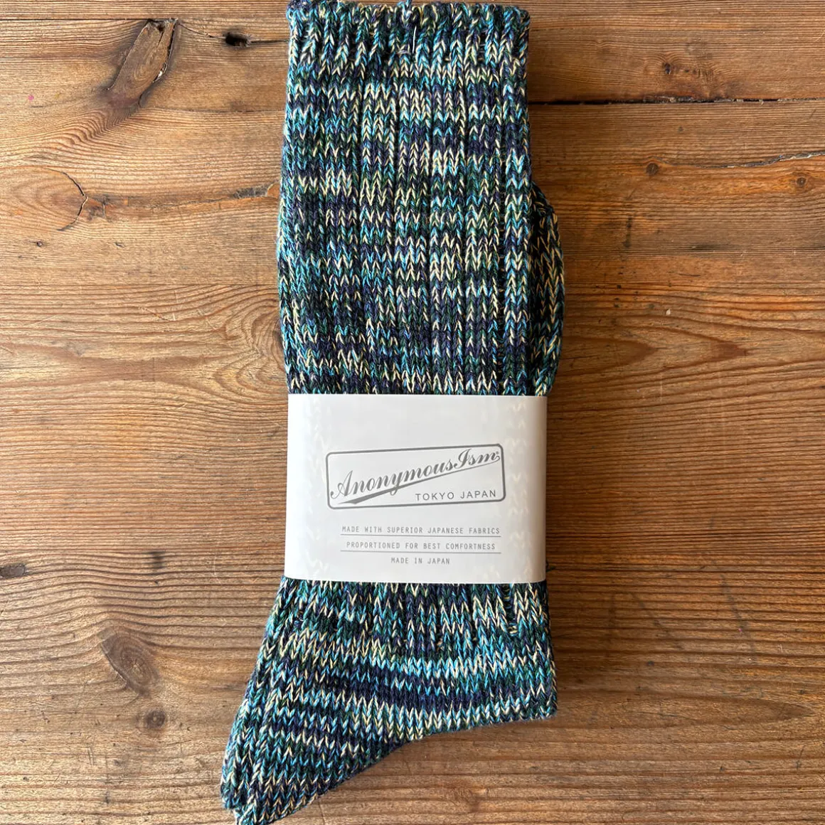 5 Colour Mix Crew Adult Socks in Navy Mix by Anonymous Ism
