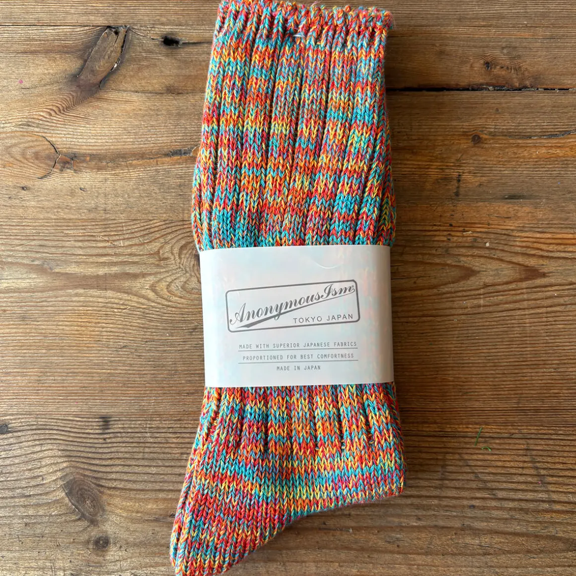 5 Colour Mix Crew Adult Socks in Orange Mix by Anonymous Ism