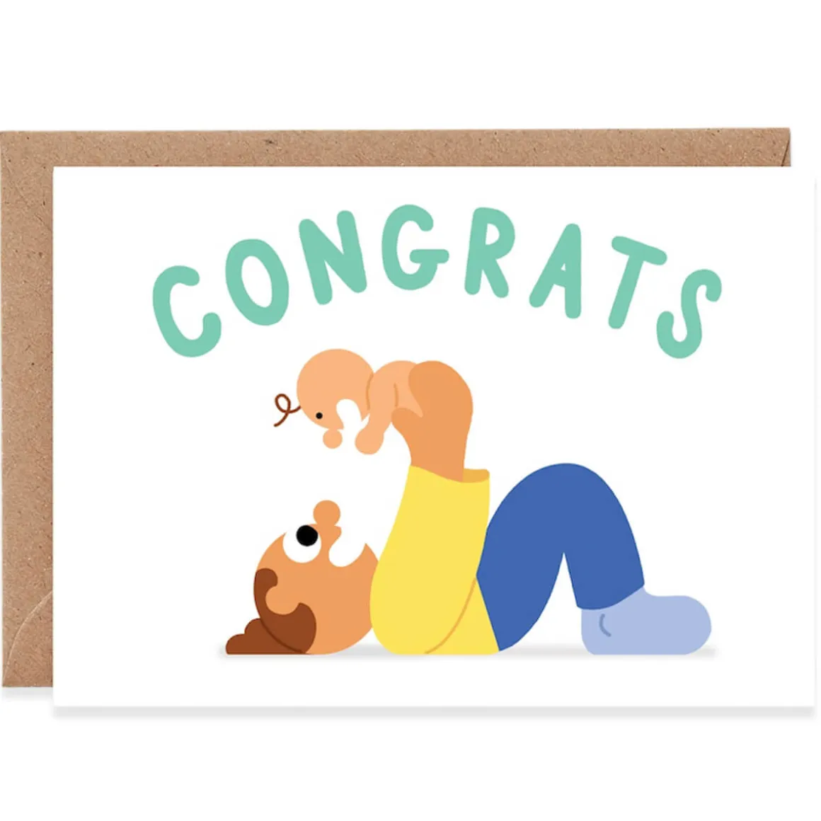 Congrats Baby Greetings Card by Elliot Kruszynski for Wrap