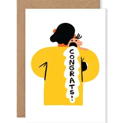 Congrats Barf Greetings Card by Cari Vander Yacht for Wrap