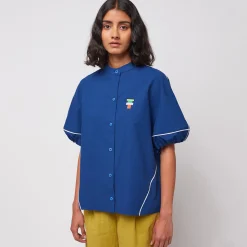 Contrast Trim Puff Sleeve Shirt by Bobo Choses Womenswear