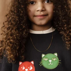 Cool Cats Sweatshirt in Black by Mini Rodini