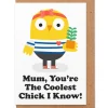 Coolest Chick Greetings Card by Studio Boketto