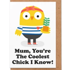 Coolest Chick Greetings Card by Studio Boketto