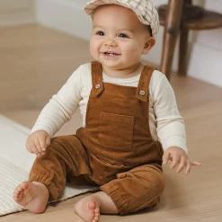 Corduroy Baby Overalls in Cinnamon by Quincy Mae