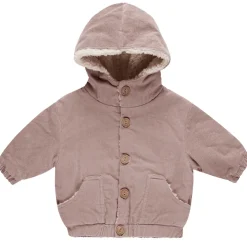 Corduroy Hooded Jacket in Mauve by Quincy Mae