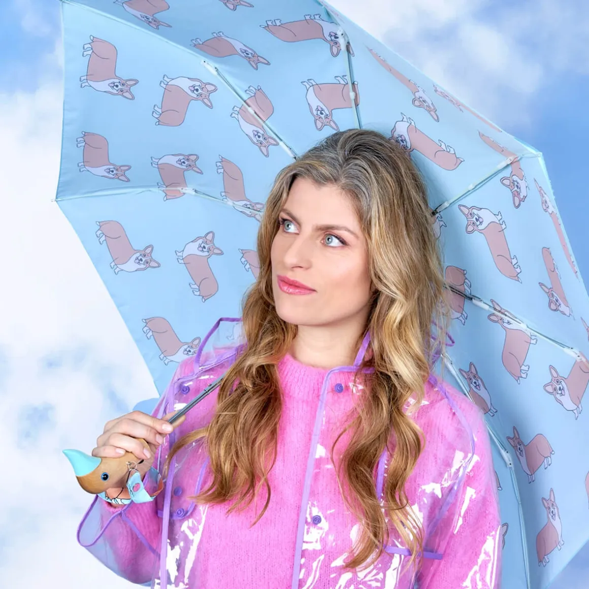 Corgi Umbrella in Turquoise by Coucou Suzette X Original Duckhead