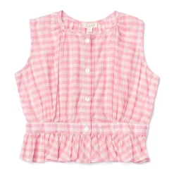 Corset Cover Top in Pink Picnic Plaid by Lali - Last Ones In Stock - 4-5 Years