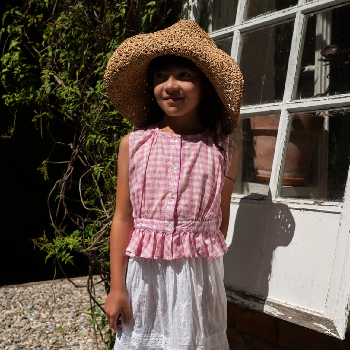 Corset Cover Top in Pink Picnic Plaid by Lali - Last Ones In Stock - 4-5 Years