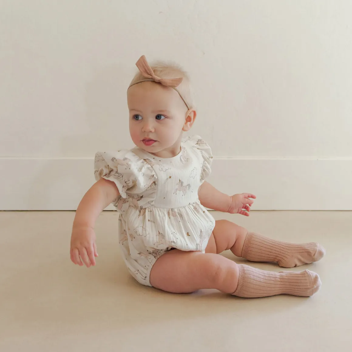 Cosette Romper in Unicorns by Quincy Mae