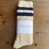 Cottage Varsity Adult Socks in Oatmeal Varsity by Le Bon Shoppe