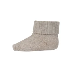 Cotton Rib Ankle Socks in Beige Melange by MP Denmark
