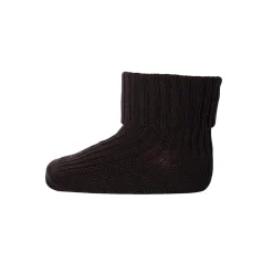 Cotton Rib Ankle Socks in Dark Brown by MP Denmark