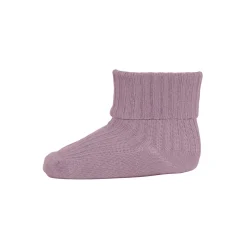 Cotton Rib Ankle Socks in Lilac Shadow by MP Denmark