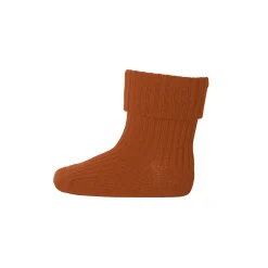 Cotton Rib Ankle Socks in Rust by MP Denmark