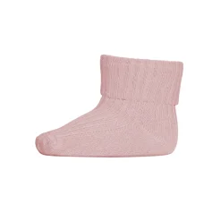 Cotton Rib Ankle Socks in Silver Pink by MP Denmark