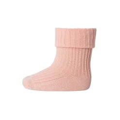 Cotton Rib Ankle Socks in Soft Coral by MP Denmark