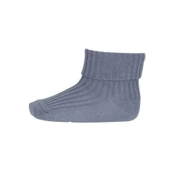 Cotton Rib Ankle Socks in Stone Blue by MP Denmark