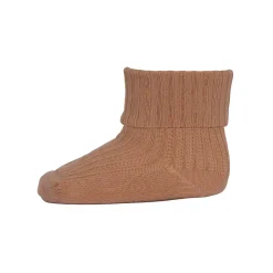Cotton Rib Ankle Socks in Tawny Brown by MP Denmark
