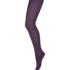 Cotton Rib Tights in Dark Purple by MP Denmark