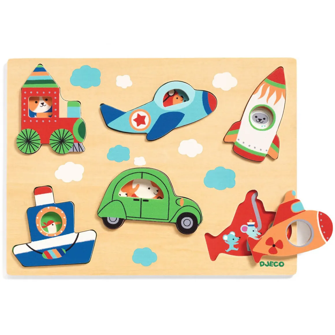 Coucou Vroom Wooden Puzzle by Djeco