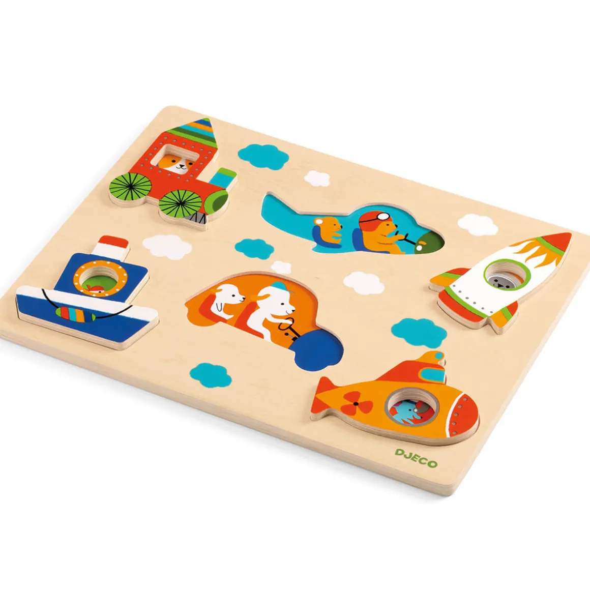Coucou Vroom Wooden Puzzle by Djeco