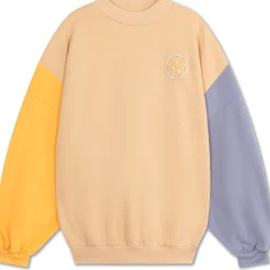 Crew Neck Sweater in Colour Block by Repose AMS