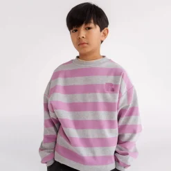 Crew Neck Sweater in Orchid / Light Grey by Repose AMS