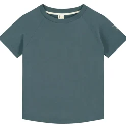 Crew Neck T Shirt in Blue Grey by Gray Label