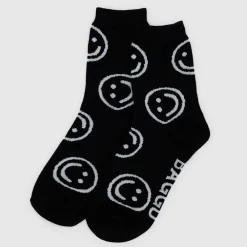 Crew Socks in Black Happy by Baggu