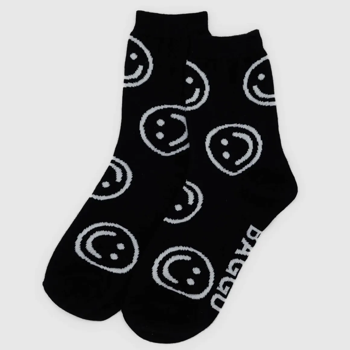 Crew Socks in Black Happy by Baggu