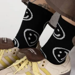 Crew Socks in Black Happy by Baggu