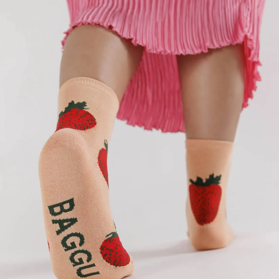 Crew Socks in Strawberry by Baggu