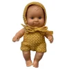 Crochet Hat And Romper Set (21cm Doll) in Mustard by Minikane