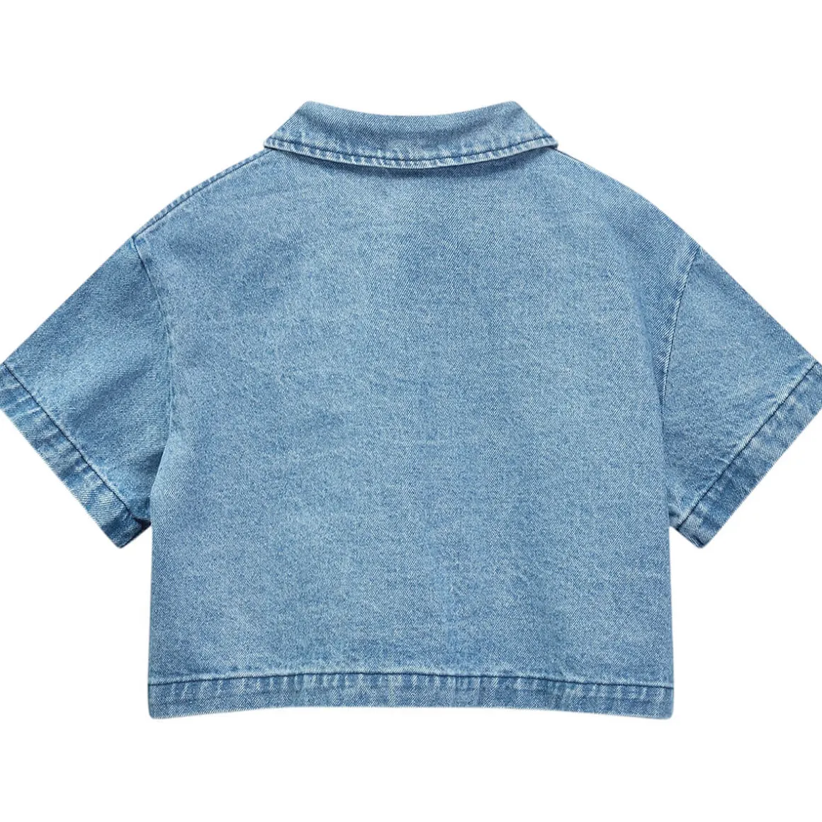 Crop Day Shirt in Mid Bleach Wash by Wynken