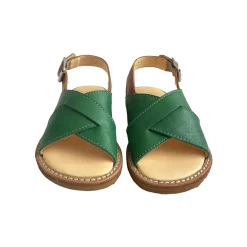 Cross Over Strap Sandals in Grass Green by Angulus
