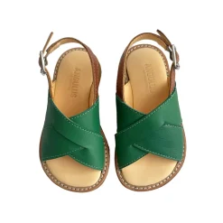 Cross Over Strap Sandals in Grass Green by Angulus