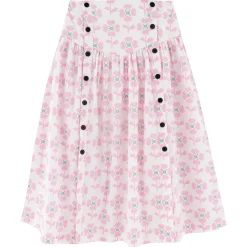 Cross Stitch Flowers Buttoned Skirt by The Tiny Big Sister