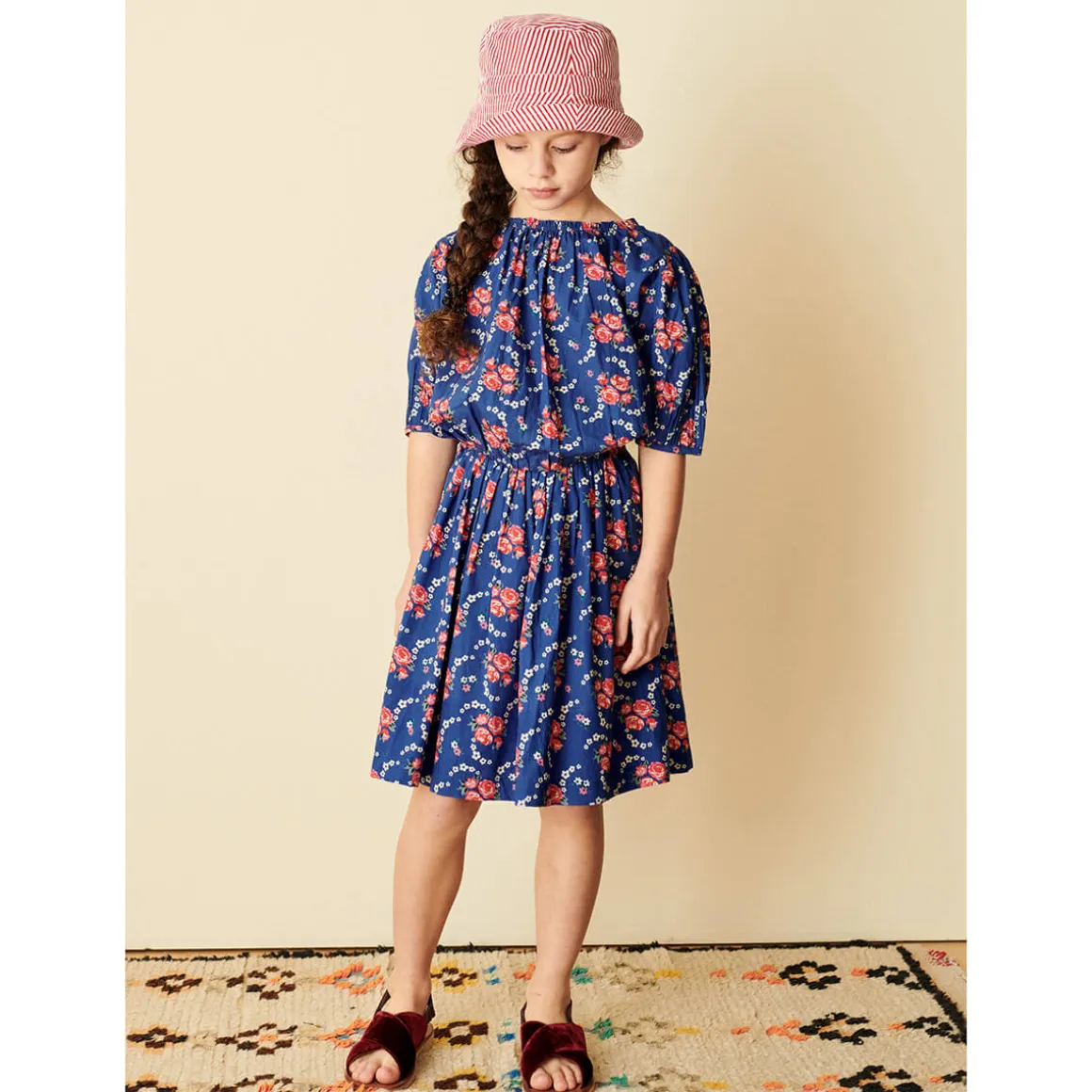 Cumin Skirt in Rose Posy Print Blue by Caramel