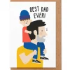 Dad Shoulders Greetings Card by Studio Boketto