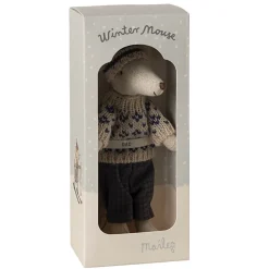 Dad Winter Mouse with Ski Set by Maileg
