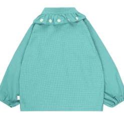 Daisy Frill Collar Shirt in Dark Emerald by Tinycottons