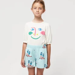 Dancing Giants All Over Shorts in Light Blue by Bobo Choses - Last One In Stock - 12-13 Years