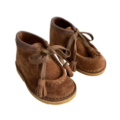 Dani Lace Up Shoes With Tassels in Caffe Suede by PèPè