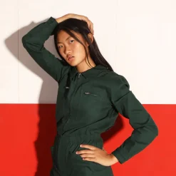 Danny Long Sleeve Stretch Drill Boilersuit in Forest Green by L.F.Markey - Last Ones In Stock - UK 10-12